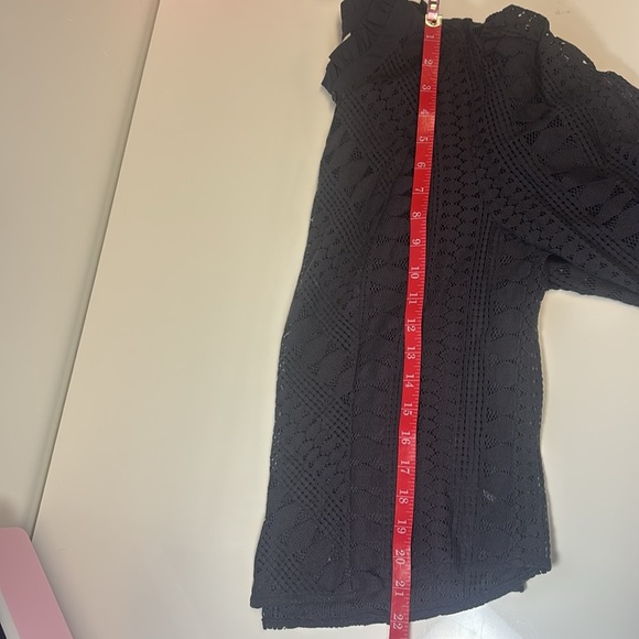 Anthropologie Lace Button Down Top Gray Geometric Blouse Size 8 Office Boho Folk - Picture 6 of 6